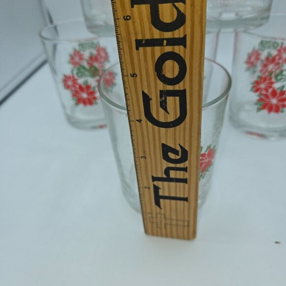 Luminarc Poinsettia Christmas glasses tumblers Set of Six - Picture 4 of 4